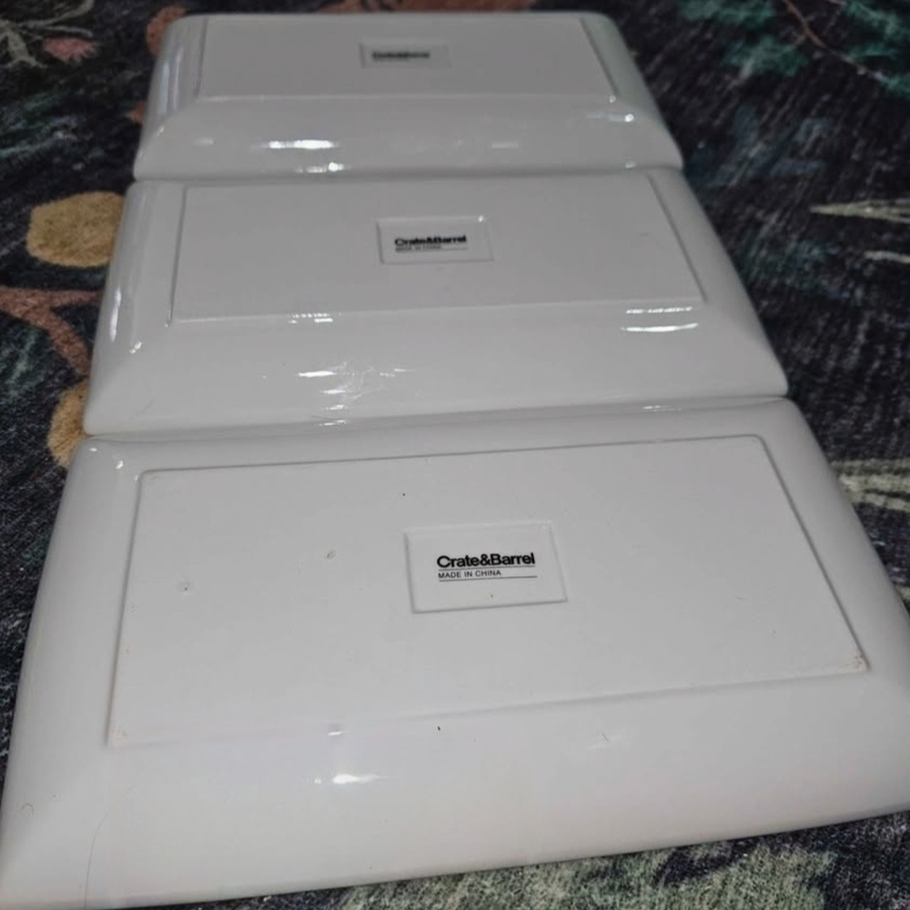 Crate&Barrel Multicolor Rectangular Plates Set - Picture 2 of 2